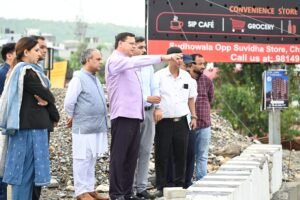 मुख्यमंत्री ने नंदा की चौकी पुल के एप्रोच रोड के पुनर्निर्माण कार्य का किया निरीक्षण
